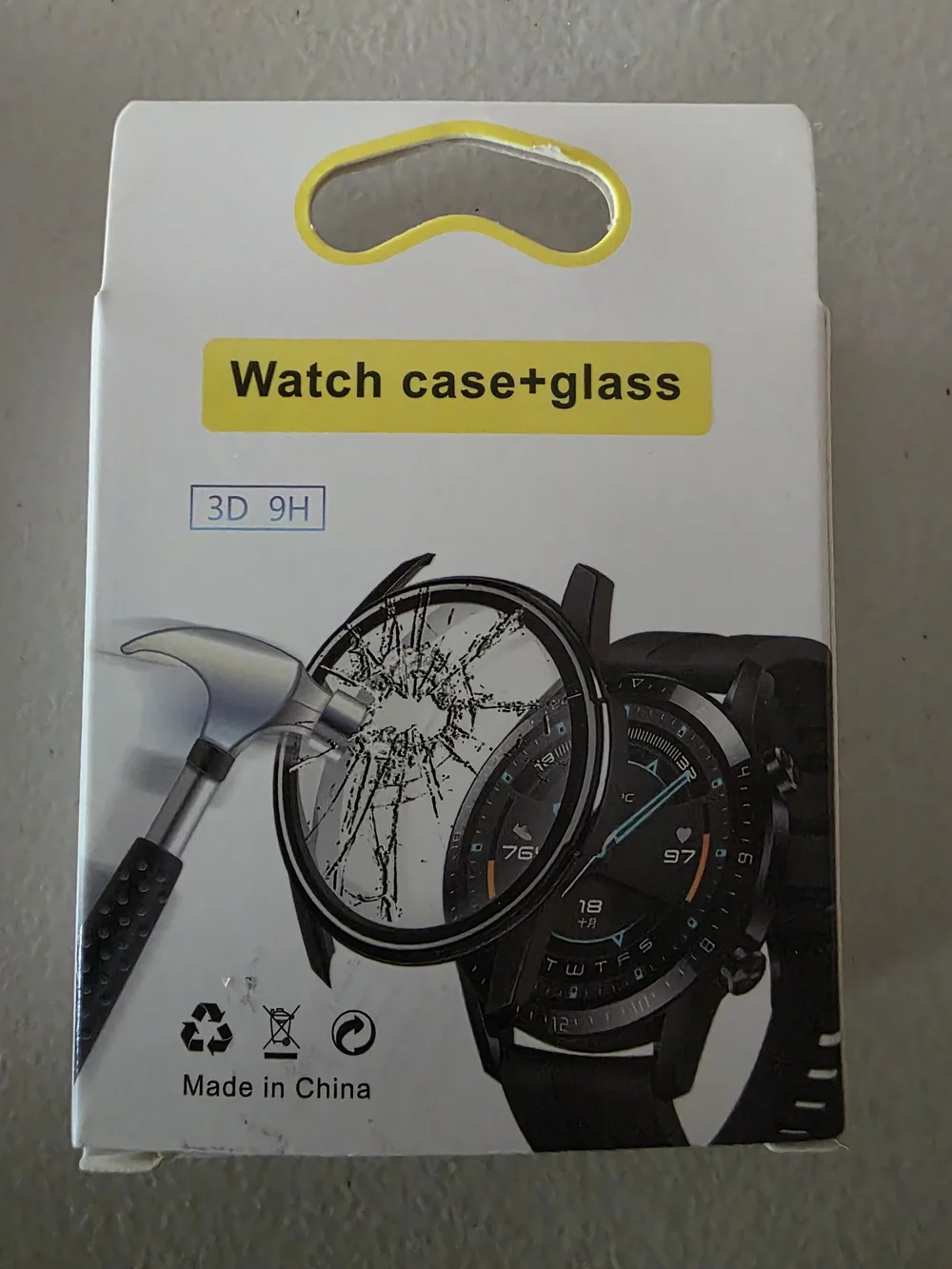 Black Watch Case + Glass Protector for 47mm Smartwatch